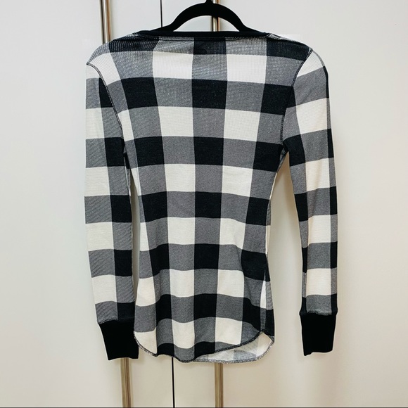 NWT Old Navy Waffle Shirt Black & White  XS - Picture 3 of 11